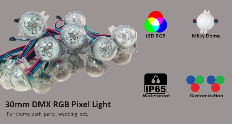 ip65 30mm rgb pixel light led pixel dmx 3