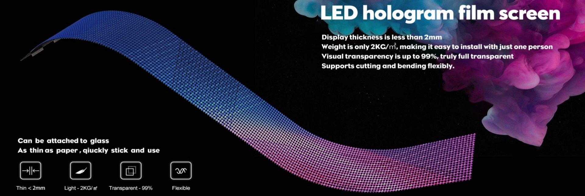 baner video transparente LED