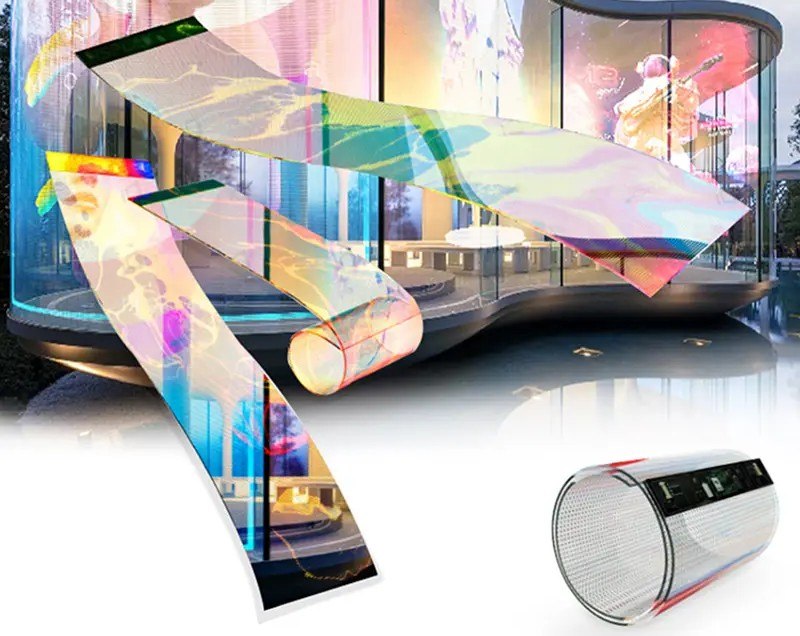 glass led film displays